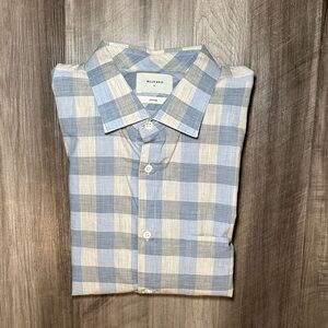 Billy Reid Made in Italy Standard Checkered Long Sleeve Button Down - Large